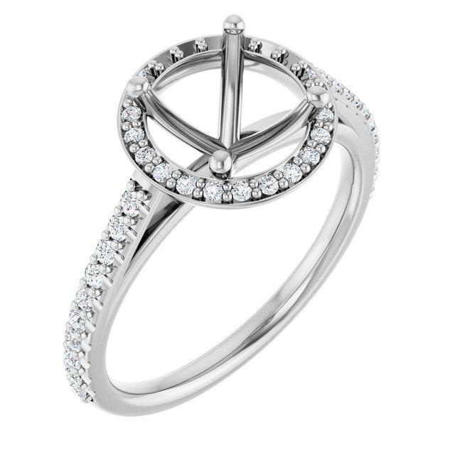 14K Yellow Or White Gold Polished 1/4 Ctw Lab-Grown Diamond Semi-Set Engagement Ring, Size 7