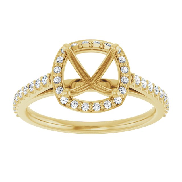 14K Yellow Or White Gold Polished 1/4 Ctw Lab-Grown Diamond Semi-Set Engagement Ring, Size 7