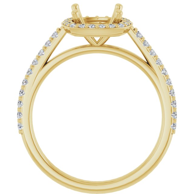 14K Yellow Or White Gold Polished 1/4 Ctw Lab-Grown Diamond Semi-Set Engagement Ring, Size 7