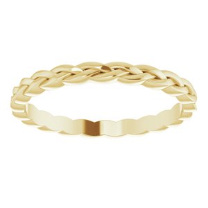 14K Yellow Or White Or Rose Gold Or Sterling Silver 2 Mm Polished Woven Band