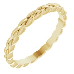 14K Yellow Or White Or Rose Gold Or Sterling Silver 2 Mm Polished Woven Band