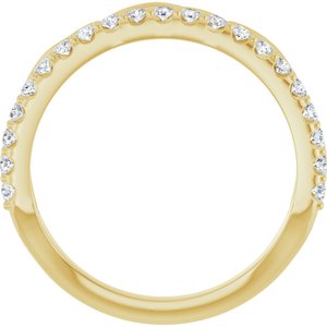 14K Yellow Gold Round 1.5 Mm 1/4 Ctw Natural Diamond Infinity-Inspired Stackable Ring Size 7