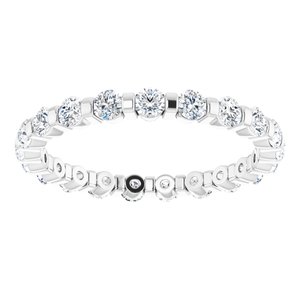 14K White Gold Round 2 Mm Gh Si2-Si3 3/4 Ctw Natural Diamond Eternity Band Size 7