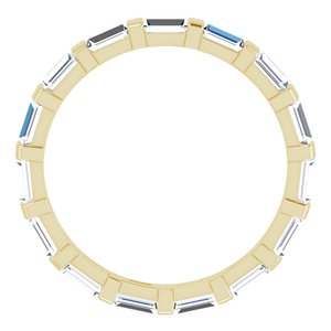 14K Yellow Gold Straight Baguette 3 X 2 Mm Ghi Si2-Si3 1 3/8 Ctw Natural Diamond Eternity Band Size 7