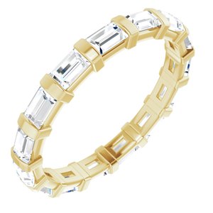 14K Yellow Gold Straight Baguette 3 X 2 Mm Ghi Si2-Si3 1 3/8 Ctw Natural Diamond Eternity Band Size 7
