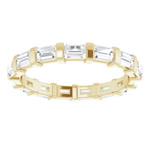 14K Yellow Gold Straight Baguette 3 X 2 Mm Ghi Si2-Si3 1 3/8 Ctw Natural Diamond Eternity Band Size 7