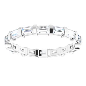 14K White Gold Straight Baguette 3 X 2 Mm Ghi Si2-Si3 1 1/3 Ctw Natural Diamond Eternity Band Size 6