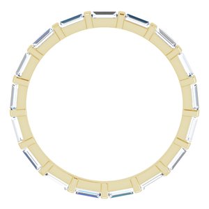 14K Yellow Gold Straight Baguette 3 X 1.5 Mm Ghi Si2-Si3 5/8 Ctw Natural Diamond Eternity Band Size 6