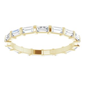 14K Yellow Gold Straight Baguette 3 X 1.5 Mm Ghi Si2-Si3 5/8 Ctw Natural Diamond Eternity Band Size 6
