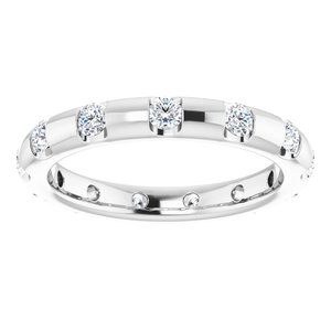 14K White Gold Round 2 Mm G-H Si2-Si3 1/2 Ctw Natural Diamond Eternity Band Size 7.25