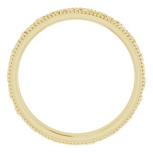 10K Yellow Gold 3.2 Mm Polished Floral Band