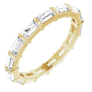 14K Yellow Gold Straight Baguette 4 X 2 Mm Ghi Si2-Si3 1 3/4 Ctw Natural Diamond Eternity Band Size 7