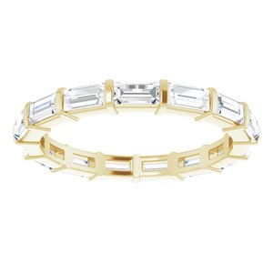 14K Yellow Gold Straight Baguette 4 X 2 Mm Ghi Si2-Si3 1 3/4 Ctw Natural Diamond Eternity Band Size 7