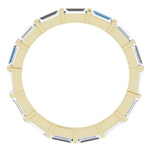 14K Yellow Gold Straight Baguette 4 X 2 Mm Ghi Si2-Si3 1 3/4 Ctw Natural Diamond Eternity Band Size 7