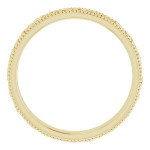 10K Yellow Gold 3.2 Mm Polished Floral Band