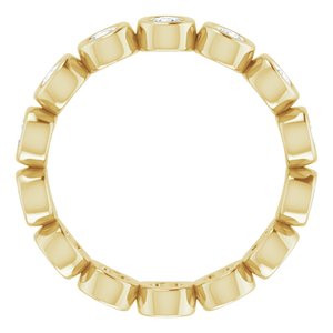 14K Yellow Gold Round 2.5 Mm F+ Vs 7/8 Ctw Lab-Grown Diamond Eternity Band Size 5
