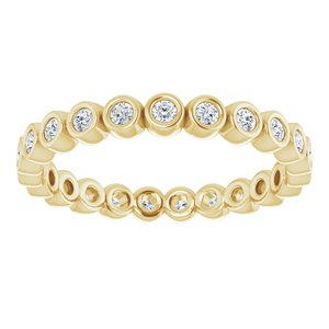 14K Yellow Gold Round 1.5 Mm Gh Si2-Si3 1/3 Ctw Natural Diamond Eternity Band Size 6