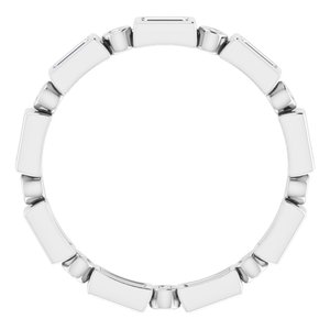 Platinum Straight Baguette 3 X 1.5 Mm Ghi Si2-Si3 3/8 Ctw Natural Diamond Eternity Band Size 6