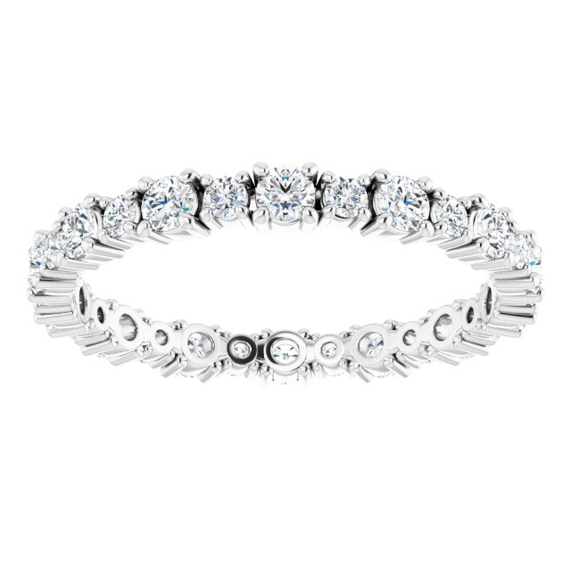 14K White Or Rose Gold Round 2 Mm Si2-Si3, Ghi Polished 3/4 Ctw Natural Diamond Eternity Band, Size 7