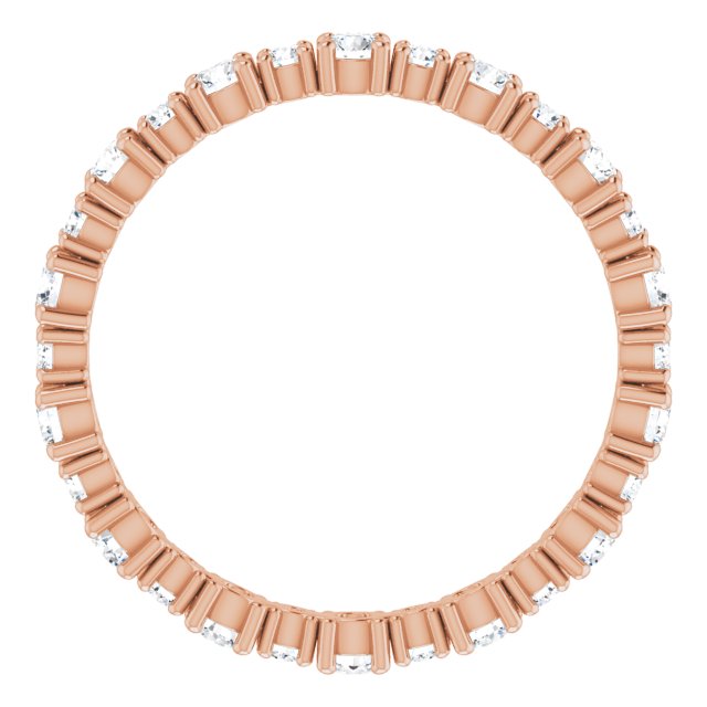 14K White Or Rose Gold Round 2 Mm Si2-Si3, Ghi Polished 3/4 Ctw Natural Diamond Eternity Band, Size 7