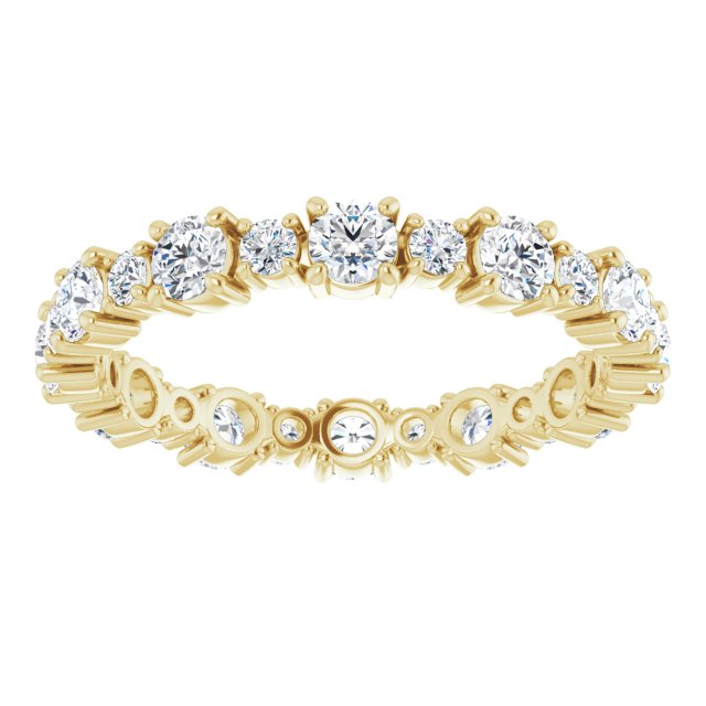 14K White Or Yellow Gold Round 3 Mm Si2-Si3, Ghi Polished 1 3/8 Ctw Natural Diamond Eternity Band, Size 8