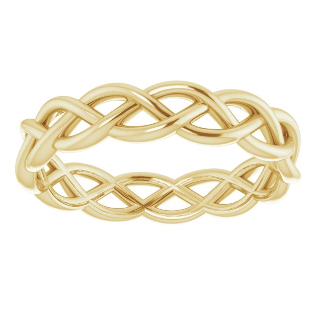 14K Yellow Gold Gold Polished Woven-Design Band, Size 9