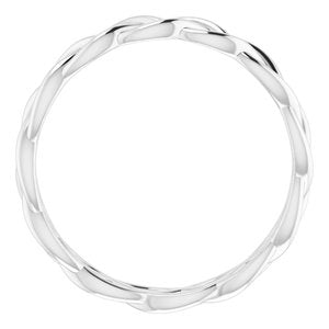 Platinum Woven-Design Band Size 10
