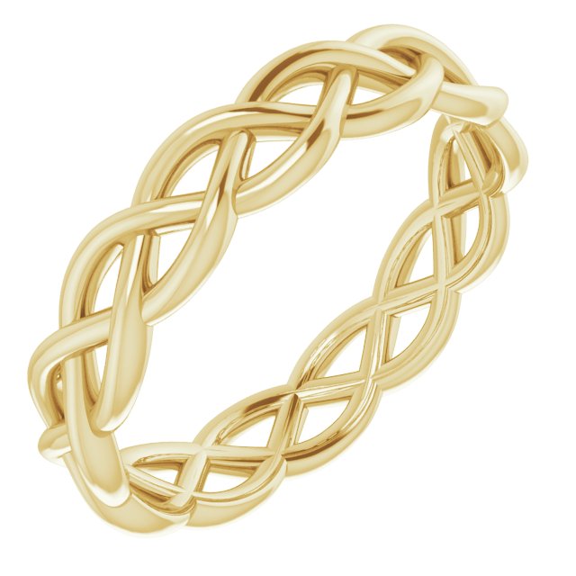 14K Yellow Gold Gold Polished Woven-Design Band, Size 9