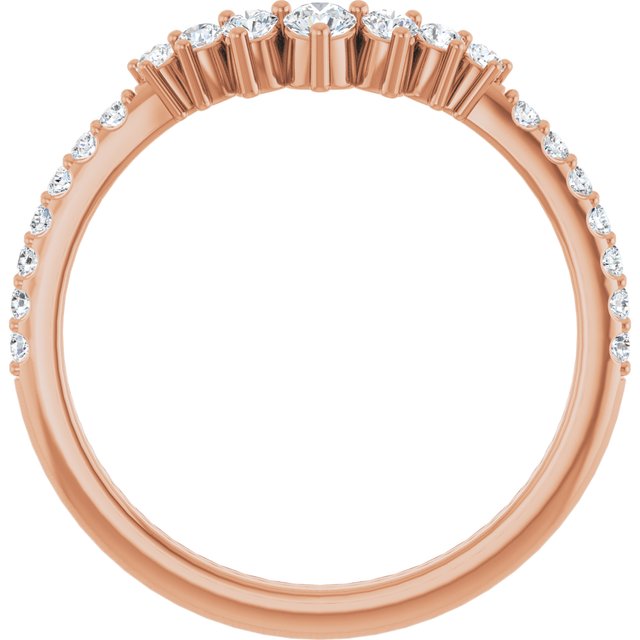 14K Yellow Or White Or Rose Gold Or Platinum Round Polished Natural Diamond Contour Band