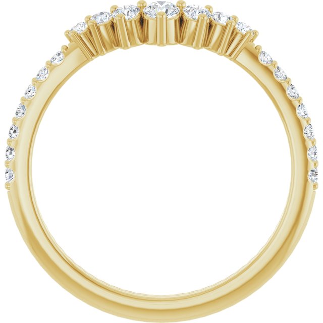 14K Yellow Or White Or Rose Gold Or Platinum Round Polished Natural Diamond Contour Band