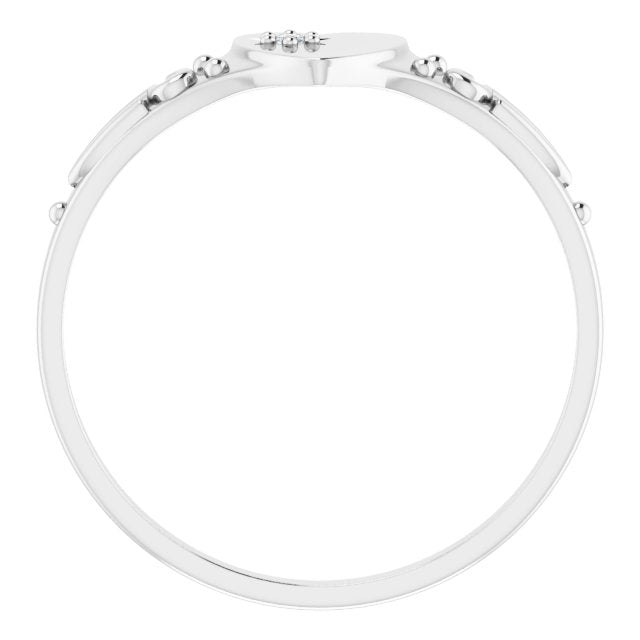 14K Yellow Gold Or Sterling Silver Round 1.2 Mm I1, Gh :: 0.01 Ct Polished 0.01 Ct Natural Diamond Youth Heart Ring, Size 5