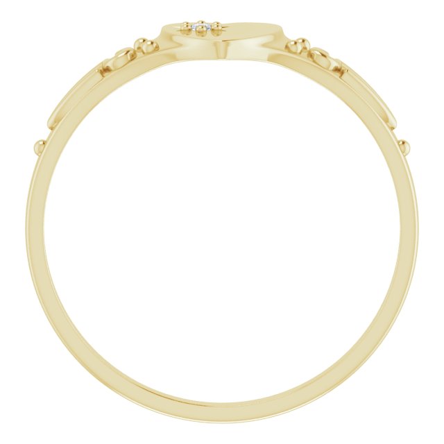 14K Yellow Gold Or Sterling Silver Round 1.2 Mm I1, Gh :: 0.01 Ct Polished 0.01 Ct Natural Diamond Youth Heart Ring, Size 5