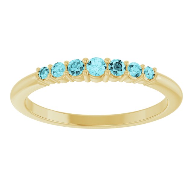 14K Yellow Or White Or Rose Gold Or Sterling Silver Round 2.25 Mm Polished Natural Gemstone Stackable Ring, Size 7
