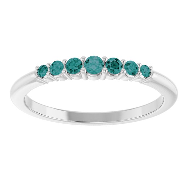 14K Yellow Or White Or Rose Gold Or Sterling Silver Round 2.25 Mm Polished Natural Gemstone Stackable Ring, Size 7