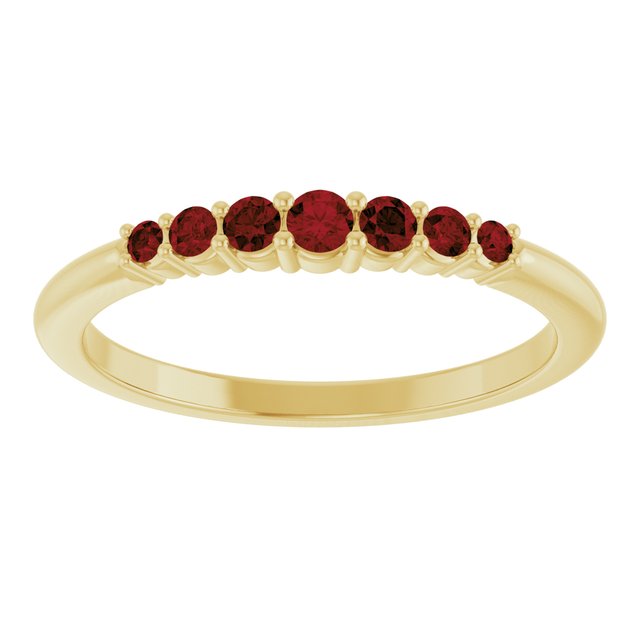 14K Yellow Or White Or Rose Gold Or Sterling Silver Round 2.25 Mm Polished Natural Gemstone Stackable Ring, Size 7
