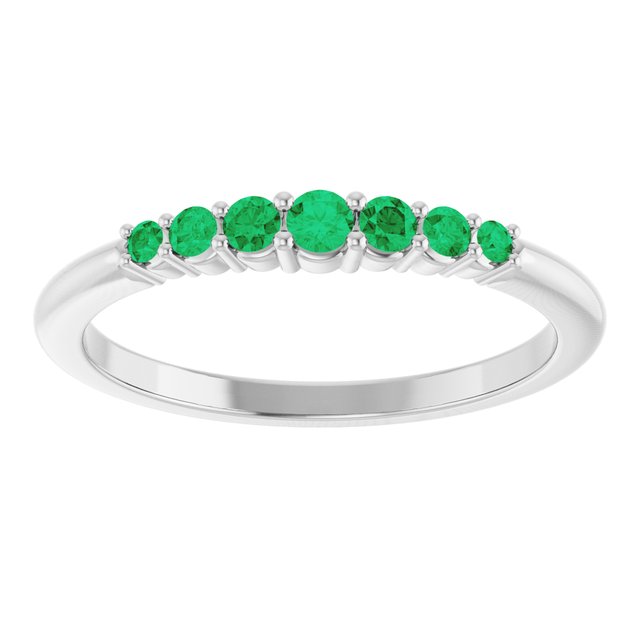 14K Yellow Or White Or Rose Gold Or Sterling Silver Round 2.25 Mm Polished Natural Gemstone Stackable Ring, Size 7