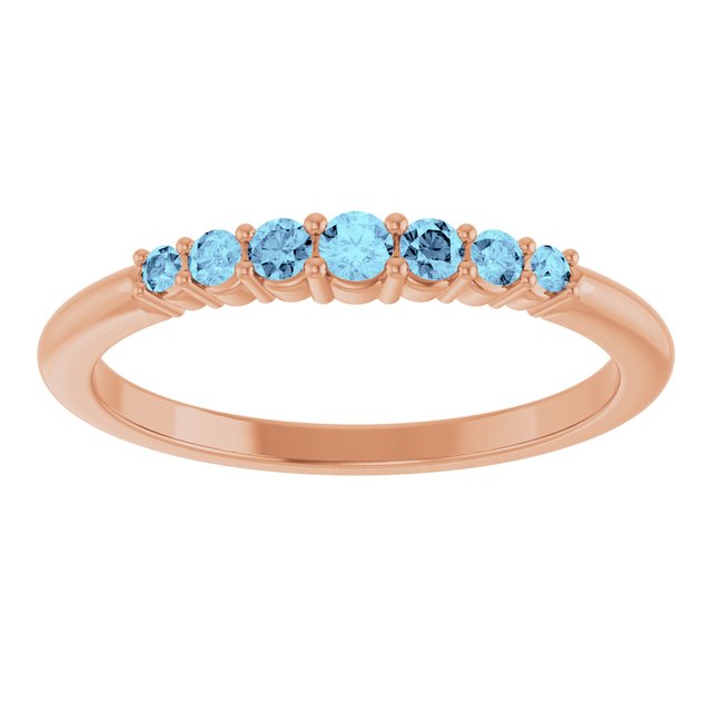 14K Yellow Or White Or Rose Gold Or Sterling Silver Round 2.25 Mm Polished Natural Gemstone Stackable Ring, Size 7