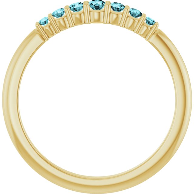 14K Yellow Or White Or Rose Gold Or Sterling Silver Round 2.25 Mm Polished Natural Gemstone Stackable Ring, Size 7