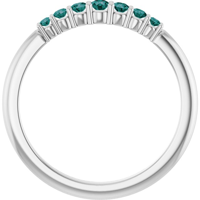 14K Yellow Or White Or Rose Gold Or Sterling Silver Round 2.25 Mm Polished Natural Gemstone Stackable Ring, Size 7
