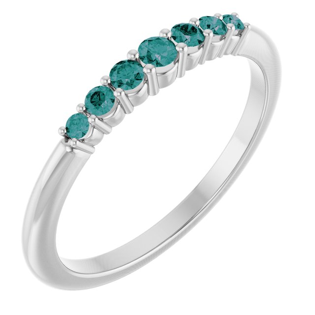 14K Yellow Or White Or Rose Gold Or Sterling Silver Round 2.25 Mm Polished Natural Gemstone Stackable Ring, Size 7