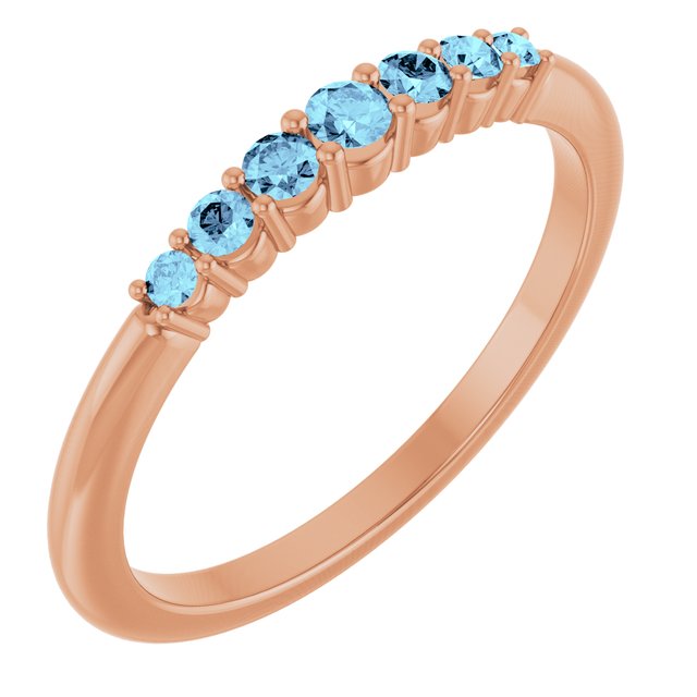14K Yellow Or White Or Rose Gold Or Sterling Silver Round 2.25 Mm Polished Natural Gemstone Stackable Ring, Size 7