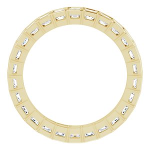 14K Yellow Gold Asscher 2 X 2 Mm Ghi Vs 1 1/2 Ctw Natural Diamond Eternity Band Size 7