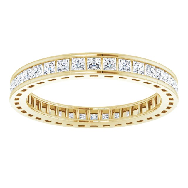 14K Yellow Or White Gold Round Si2-Si3, G-H Polished Natural Diamond Eternity Band, Size 7