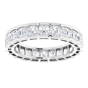 14K White Gold Asscher 3 X 3 Mm Ghi Vs 3 1/3 Ctw Natural Diamond Eternity Band Size 7