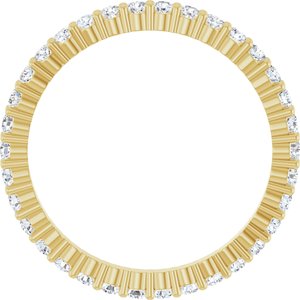 14K Yellow Gold Round 1.5 Mm G-I Si1-Si2 1/2 Ctw Lab-Grown Diamond Eternity Band Size 5