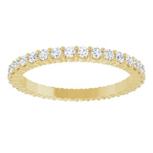 14K Yellow Gold Round 1.5 Mm G-I Si1-Si2 1/2 Ctw Lab-Grown Diamond Eternity Band Size 5