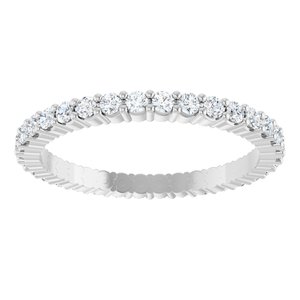 14K White Gold Round 1.5 Mm G-I Si1-Si2 1/2 Ctw Lab-Grown Diamond Eternity Band Size 5