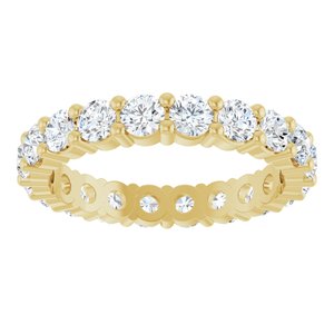 14K Yellow Gold Round 3 Mm G-I Si2-Si3 1 9/10 Ctw Lab-Grown Diamond Eternity Band Size 5.5
