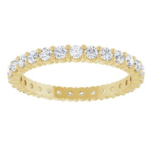 14K Yellow Gold Round 2 Mm G-I Si2-Si3 9/10 Ctw Lab-Grown Diamond Eternity Band Size 5