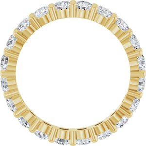 14K Yellow Gold Round 3 Mm G-I Si2-Si3 1 9/10 Ctw Lab-Grown Diamond Eternity Band Size 5.5